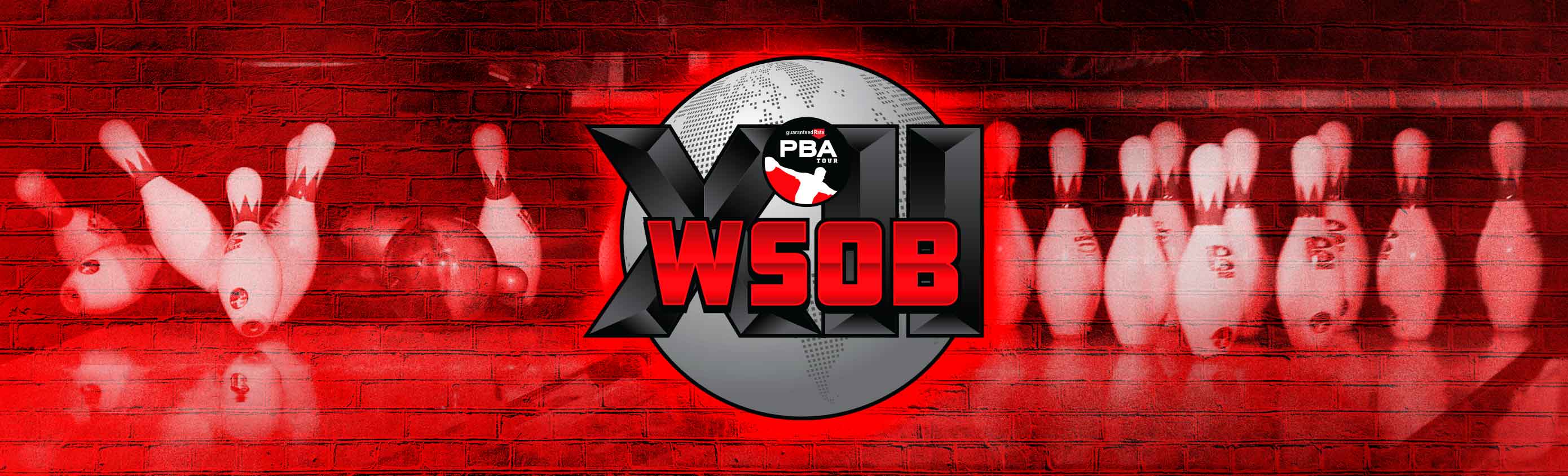 WSOB Logo with bowling pins in the background
