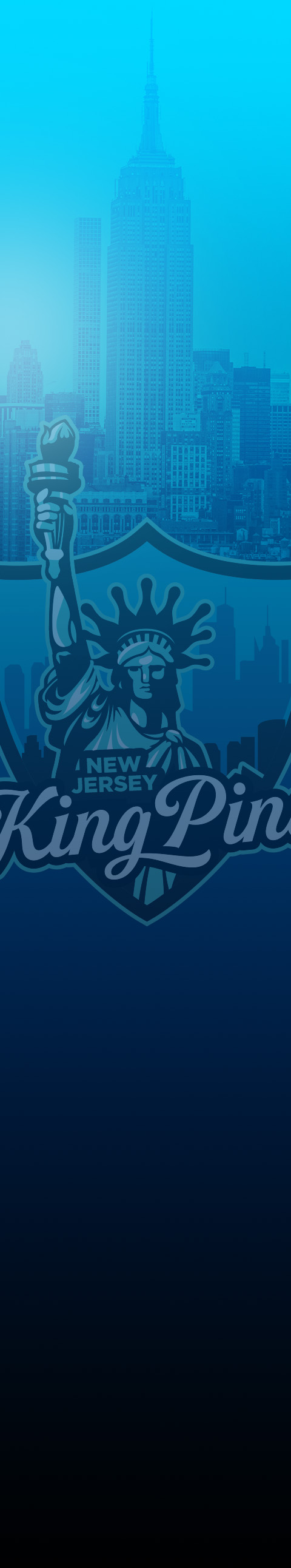 New Jersey Kingpins Logo in Front of New York Buildings