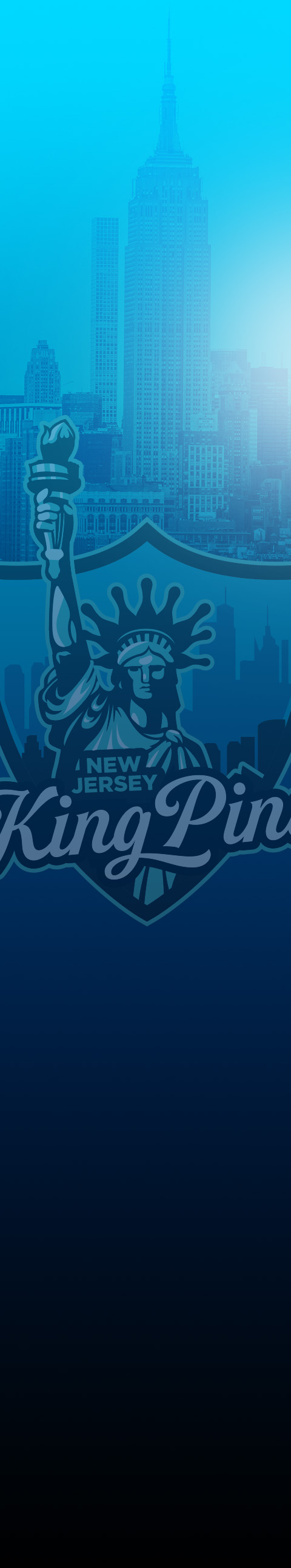 New Jersey Kingpins Logo in Front of New York Buildings