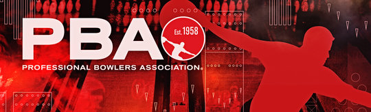 The PBA logo sits to the left of a silhouette of a bowler winding up to throw the ball