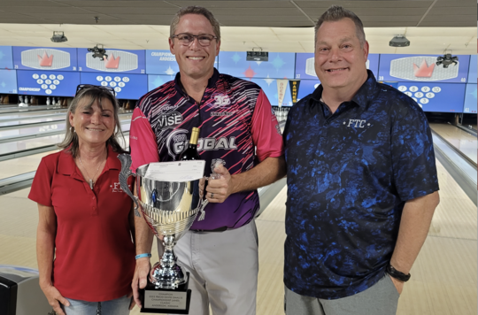 Angie Colip, GM; Chris Barnes; and Dave Small, proprietor