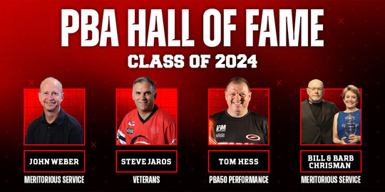 The PBA will see five figures enshrined in the Hall of Fame this April: Tom Hess, Bill and Barbara Chrisman, John Weber and Steve Jaros.