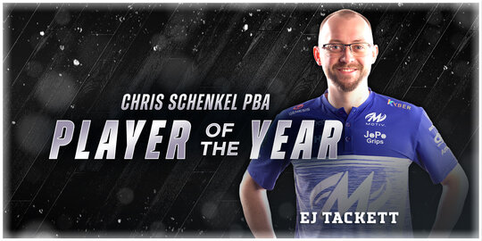 EJ Tackett Wins Third Consecutive Chris Schenkel PBA Player of the Year Award